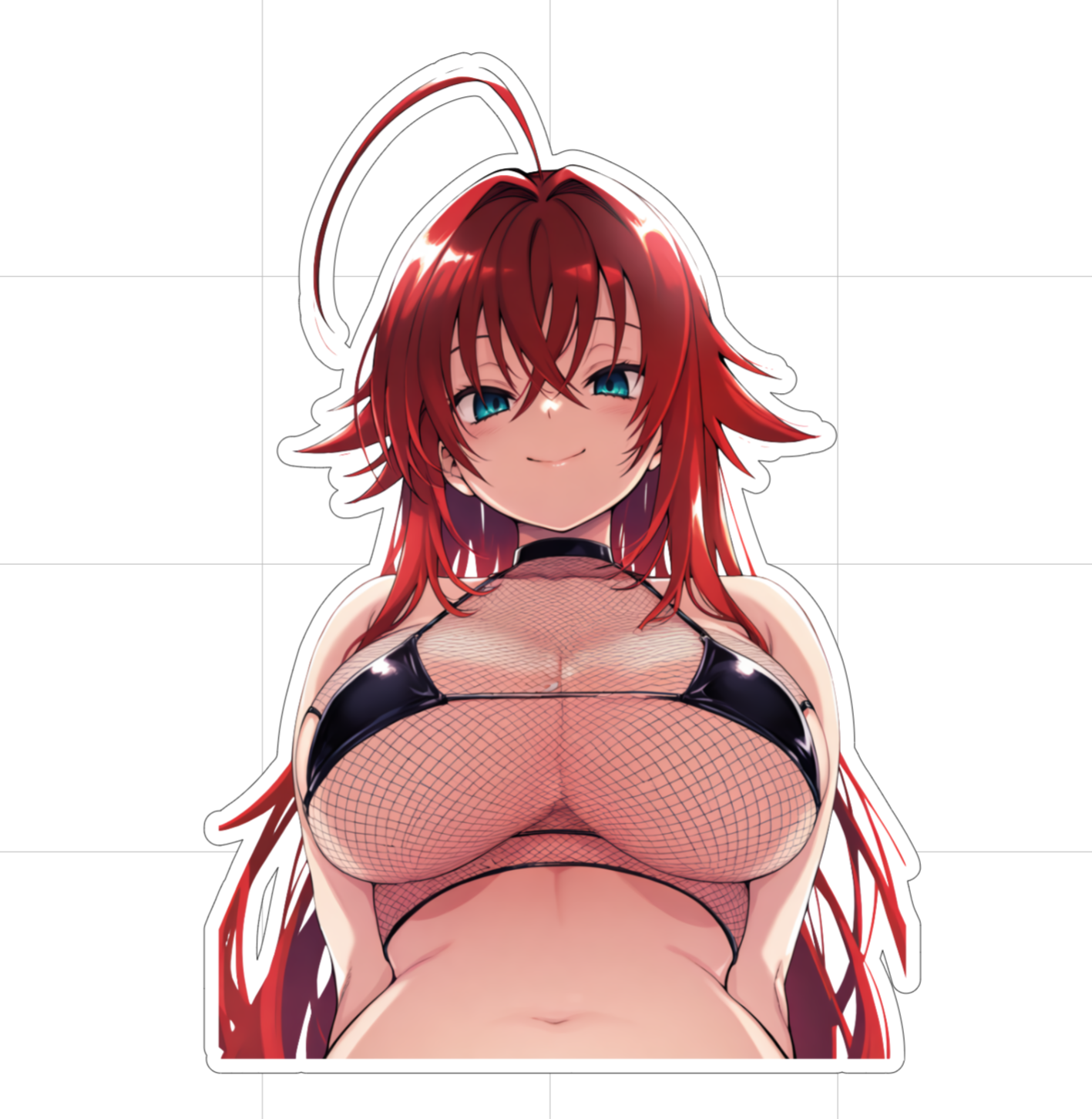 Dalia Red- Fishnet Sticker